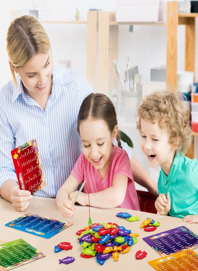 spring flower SpringFlower Wooden Magnetic Sight Word Fishing Game, Sight Word Educational Toy for Age of 3,4,5,6 Year Old Kids, Boys & Girls,Homeschool,Visual, Tactile and Auditory Learning - Image 5